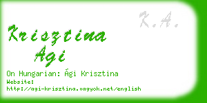 krisztina agi business card